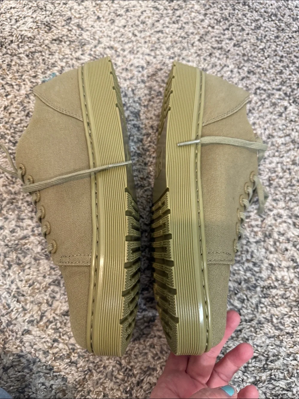 Dr. Martens Dante Canvas Shoes "Muted Olive Green" Mens 9 | NWOT - Picture 4 of 7